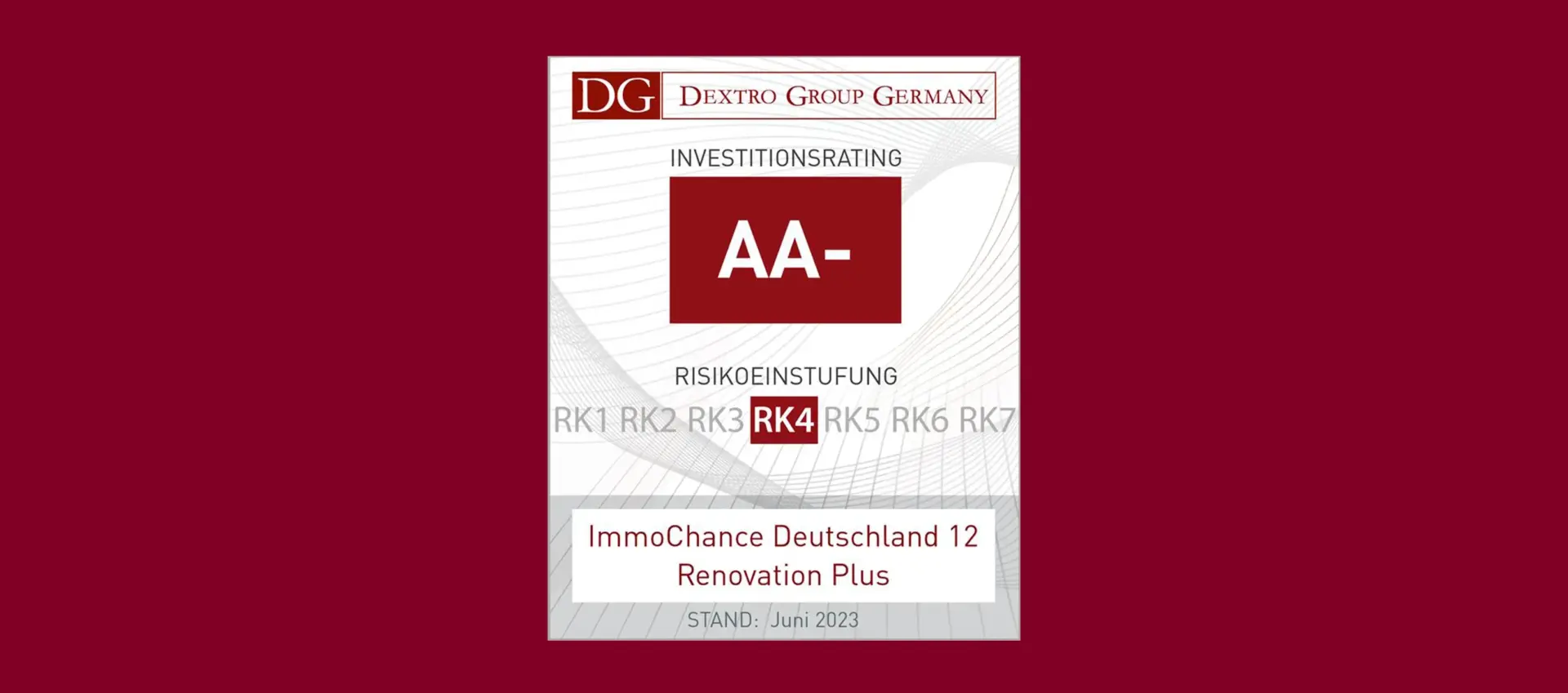 Dextro Investitionsrating AA- - ICD 12 R+