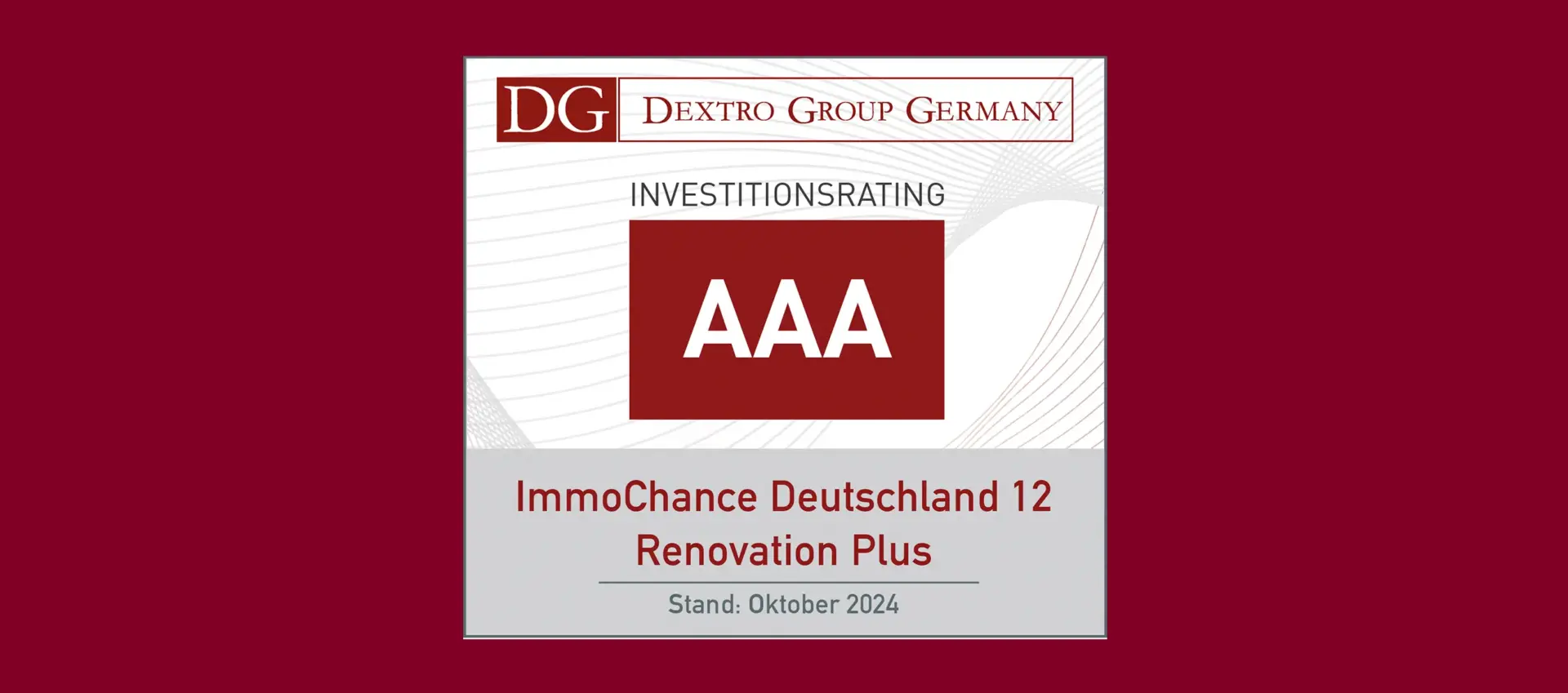 Dextro Investitionsrating AAA - ICD 12 R+