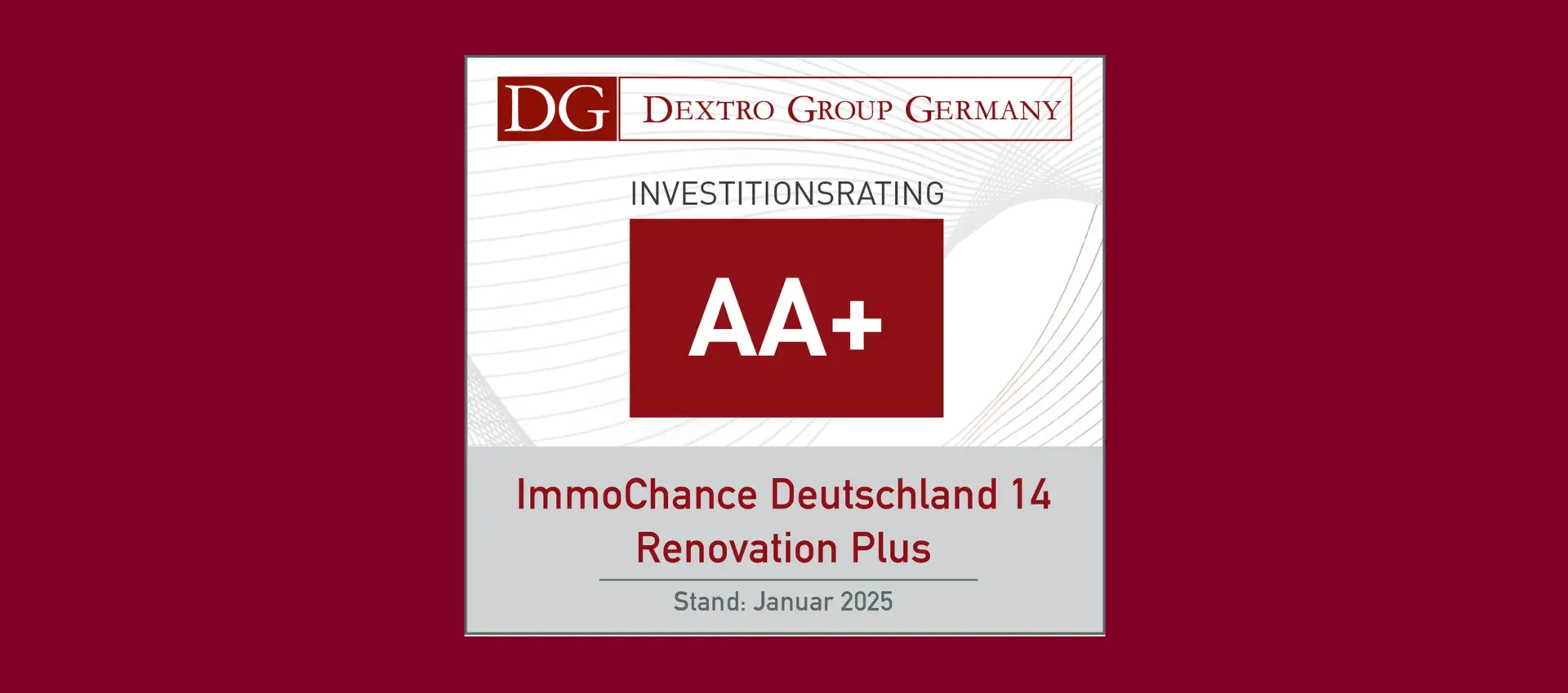 Dextro Investitionsrating AA+ - ICD 14 R+
